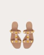 FLAT ROMAN STUD CALFSKIN SLIDE SANDAL - Image 4